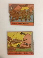 1942 R168 War Scenes Card Lot #144 Tank Carrying Planes #148 Troops Low Grade picture