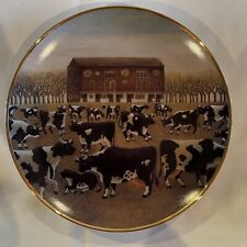 Spring Pasture The American Folk Art Collection Collector Plate Cow Barn Gold  picture