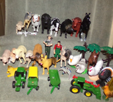 Toy Animal Figure Farm Toy LOT Cow Horse Bull Pig Chicken Turkey Donkey 35 Piece picture