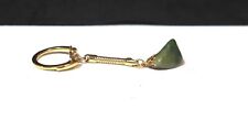 Vintage Genuine Jade Keychain Key Ring Gold Tone Chain Brand New Without Tags picture