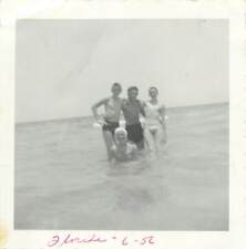 vintage SNAPSHOT photo Cute Shirtless Young Men Beach Bulge Swimsuits Gay Int  picture