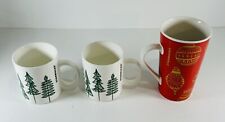 Lot Of 3 Starbucks Coffee Mugs With Trees And Ornament Design picture