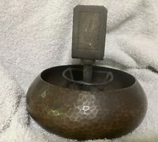Antique Unique ROYCROFT Hammered Copper Round Ashtray with Match Holder NICE***  picture