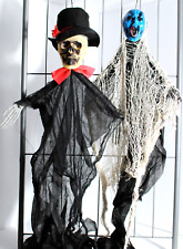 Lot 2 Halloween Wall Hanging Décor Home Death Skeleton Ghost Skull Ghoul Scary picture