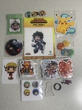 Anime Lot Pokémon Naruto Death Note MHA Stickers Pins Keychains Ring Toys picture