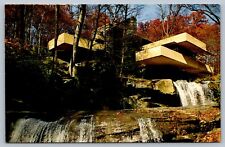 Postcard Mill Run PA Fallingwater by Frank Lloyd Wright Waterfalls picture