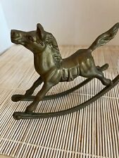 VINTAGE, HEAVY SOLID BRASS ROCKING HORSE picture