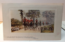 Tuck's Post Card Oilette Plate Marked Hunters Horses Foxhounds Divided Unposted picture