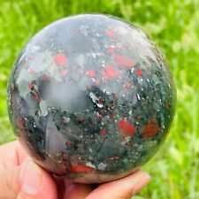 2LB TOP Natural blood stone quartz ball hand carved crystal sphere healing picture