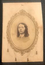 CDV Revenue Stamp Civil War Era Young Girl COMPLIMENTS OF MANTIE BEDER picture