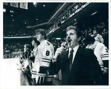 Press Photo Rene Rancourt Sings at Boston Bruins Hockey Game picture