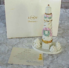 Lenox Holiday Harbor Treasure Lighthouse Trinket Box w/Charm Fine China COA picture