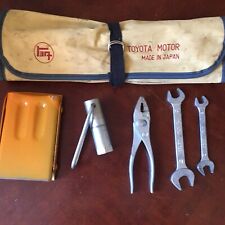 vtg Toyota Motor TEQ tool kit w/roll up bag, wrenches, Plies, Wheel Chalk picture