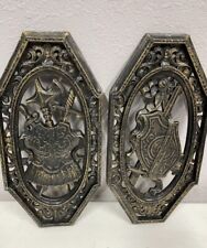 Pair of neat vintage wall decorations Gothic Black Gold picture