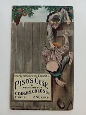 MEDICAL ADVERTISING POSTCARD 1910 PISO'S CURE MEDICINE BOTTLE COUGHS COLDS picture