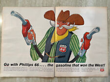 Print AD 1966 Phillips 66 Gasoline Won The West Life Magazine Auto 2-Pages picture
