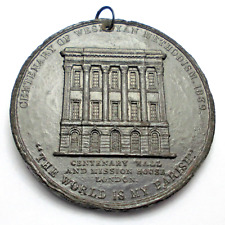 THE WORLD IS MY PARISH 1839 Centenary of WESLEYAN METHODISM Medal picture