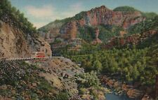 Postcard AZ Oak Creek Canyon Arizona Bus Highway 79 Linen 1939 Vintage PC G3599 picture