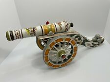 Rare Vtg Early Giovanni/Jose Ronzan Porcelain Italian Cannon Hand Painted Signed picture