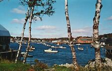 Postcard ME Boothbay Harbor from East Side Busy Harbor Chrome Vintage PC H8048 picture