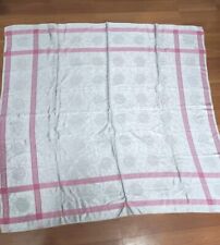 Vintage Pink Silky Pink & White Floral Stripe Tablecloth - 54