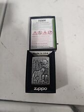 Authentic USA made Zippo 3D Timber Wolf Under Moon Steel Vintage Fuel Lighter picture