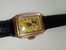 mickey mouse kelton watch ingersoll 1940s 10k gold filled case very RARE WATCH picture