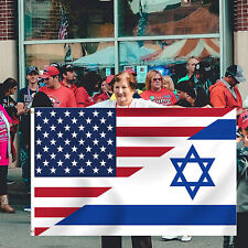 Israel and US Flag 3X5 FT Premium American Israel Israeli Flag picture