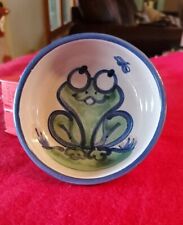 M A Hadley Stoneware Pottery Bowl With Frog 4x1.75 No Damage picture