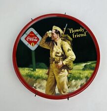 Drink Coca Cola “Howdy Friends” WWll Soldier Plate w/Wire Wall Hanger 6” picture