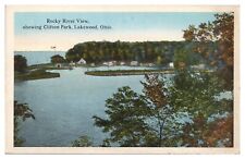 Vintage Rocky River View Clifton Park Lakewood Ohio Postcard Unposted WB picture