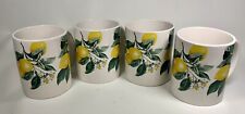 Royal Norfolk Lemon Printed Ceramic Mugs Coffee Tea Set Of 4 picture