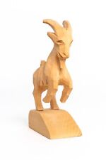Vintage Hälsinge Buck Primitive Hand Carved Wood Deer Figurine, Sweden, Signed picture