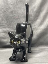 Partylite Black Cat Tealight Candle Holder Arched Halloween Kitty Animal Votive picture