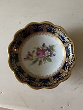 Limoges France 5 3/4'' art plate Rose With cobalt blue with gold gilt trim picture