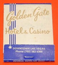 Golden Gate Las Vegas, NV. Vintage Casino 20-Strike Matchbook Full Unstruck picture