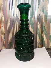 Vintage Green Glass Bottle Decanter with Stopper Jim Bean 
