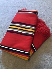 Vintage Pendleton Blanket Red Stripe Fringe Cabin Throw Antique Rare VGUC 64” picture