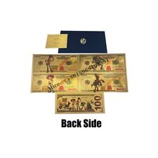 4pcs USA Cartoon TV Anime Gold Banknote Toy Golden Ticket Cards Souvenir Gift picture