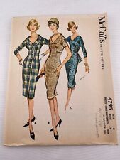 VINTAGE 1958 McCall’s PATTERN #4795 MISSES 3-Way Dress, Size 16, Bust 36 picture