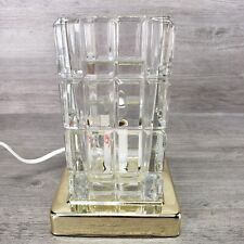 Vintage Heyco Clear Gold Base Table Lamp Rectangular 7