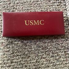 US United States Marine Corps Heavy Metal Red Ball Point Pen Box USMC Gift Set picture