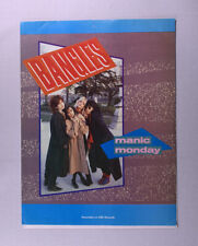 Bangles Sheet Music Orig Warner Brothers Music CBS Records Maniac Monday 1985  picture