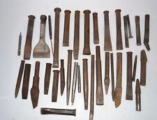 Vintage Lot of 35 Cold Steel Chisels Punches Anvil Masonry Metal Blacksmith 23lb picture