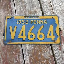1952 Pennsylvania License Plate - 