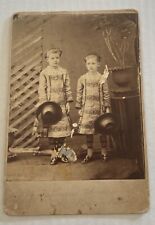 Antique Cabinet Card Pretty Sisters Matching Outfits & Hats Martinsburg WV ID’d picture