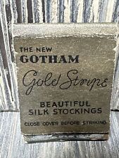 Vintage The New Gotham Gold Stripe Silk Stockings Matchbook Advertisement picture