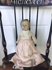 Antique Halloween Haunted Composite/ Straw Doll~ PROP~ Antique Doll Clothing- picture