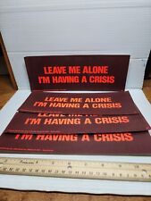 Vintage Bumper Sticker NOS Neon 60s I'm In A Crisis Moderne Card Co. 7 Avail  picture
