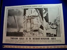1946 Illustrated Current News Photo History Detroit MI TORNADO Windsor Canada picture